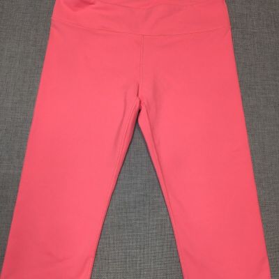 Fabletics Bright Pink Capri Leggings sz L yoga gym running